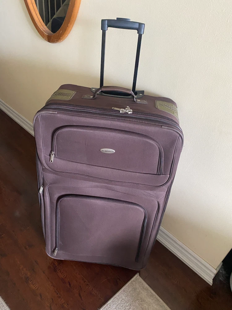 Brown Expandable Suitcase with Wheels