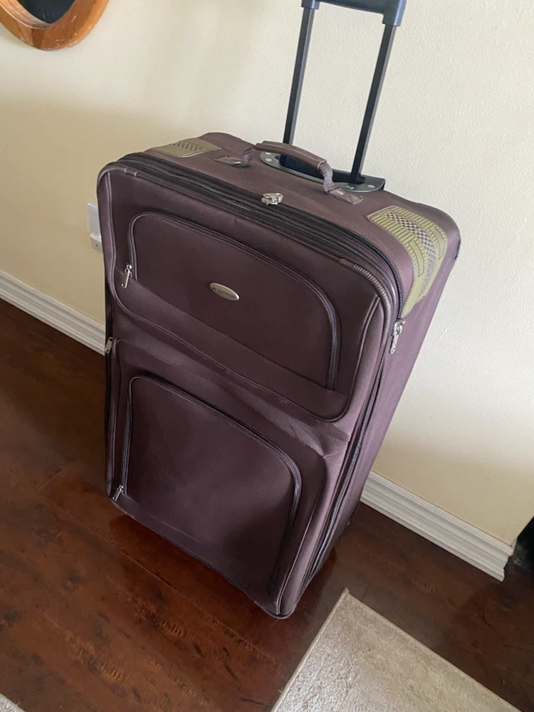 Brown Expandable Suitcase with Wheels - photo 4