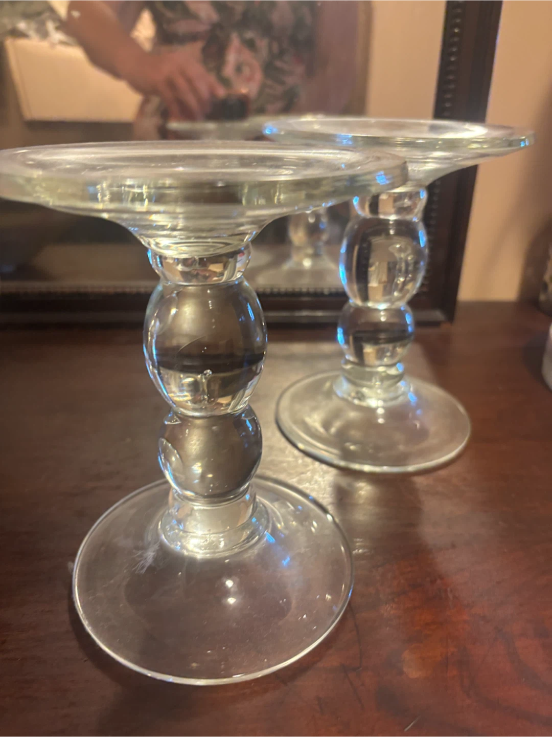 Glass Pillar Candle Holders - Set of 2 - photo 3