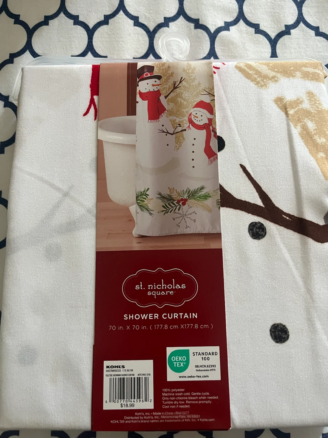 St. Nicholas Square "Yuletide Snowman" Shower Curtain