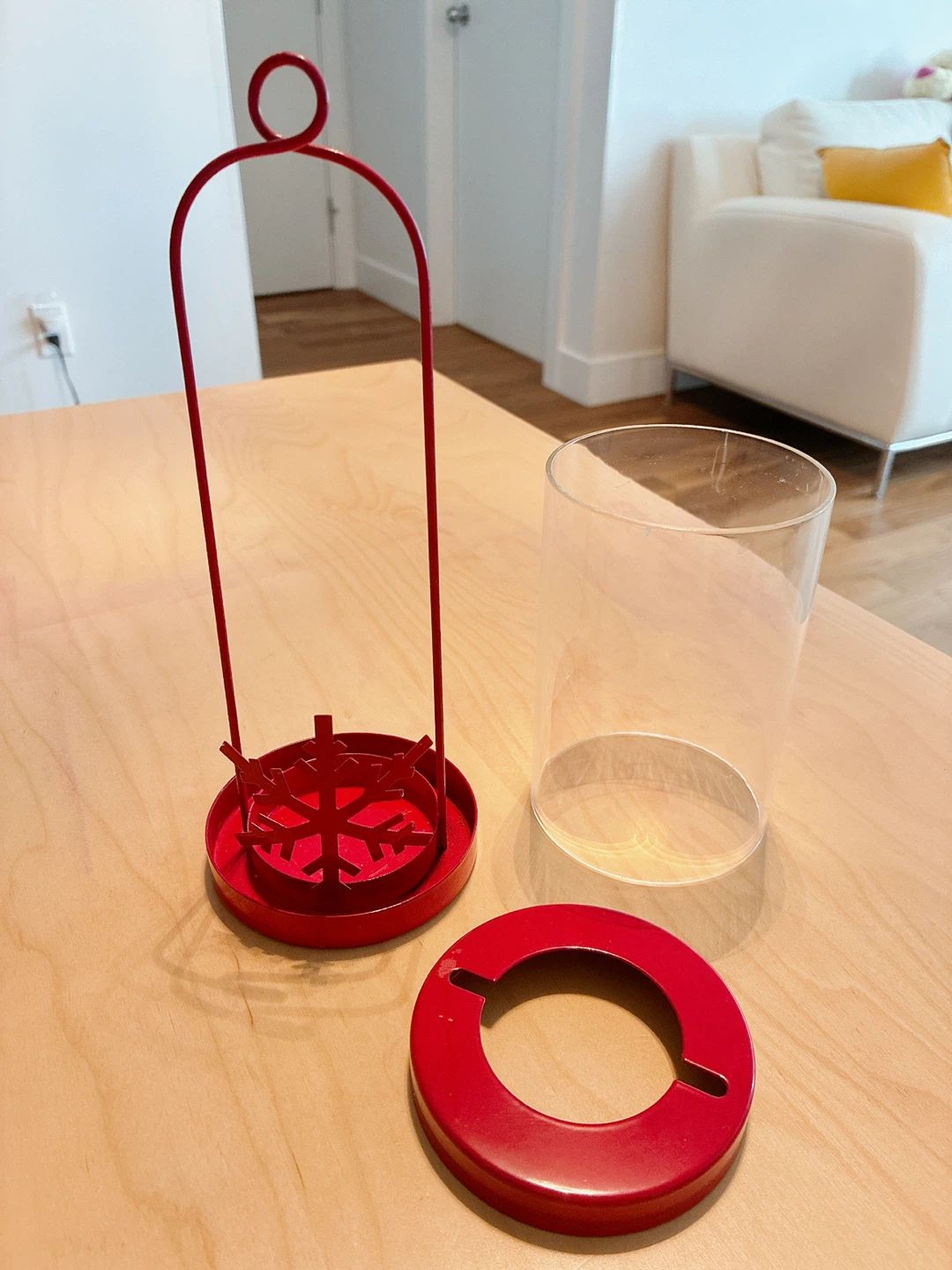 Red Metal Christmas Lantern/Candle Holder - photo 2