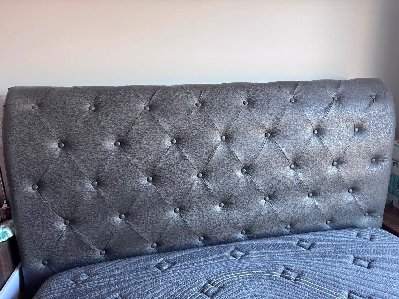 Grey Tufted Headboard and Mattress Set - photo 2