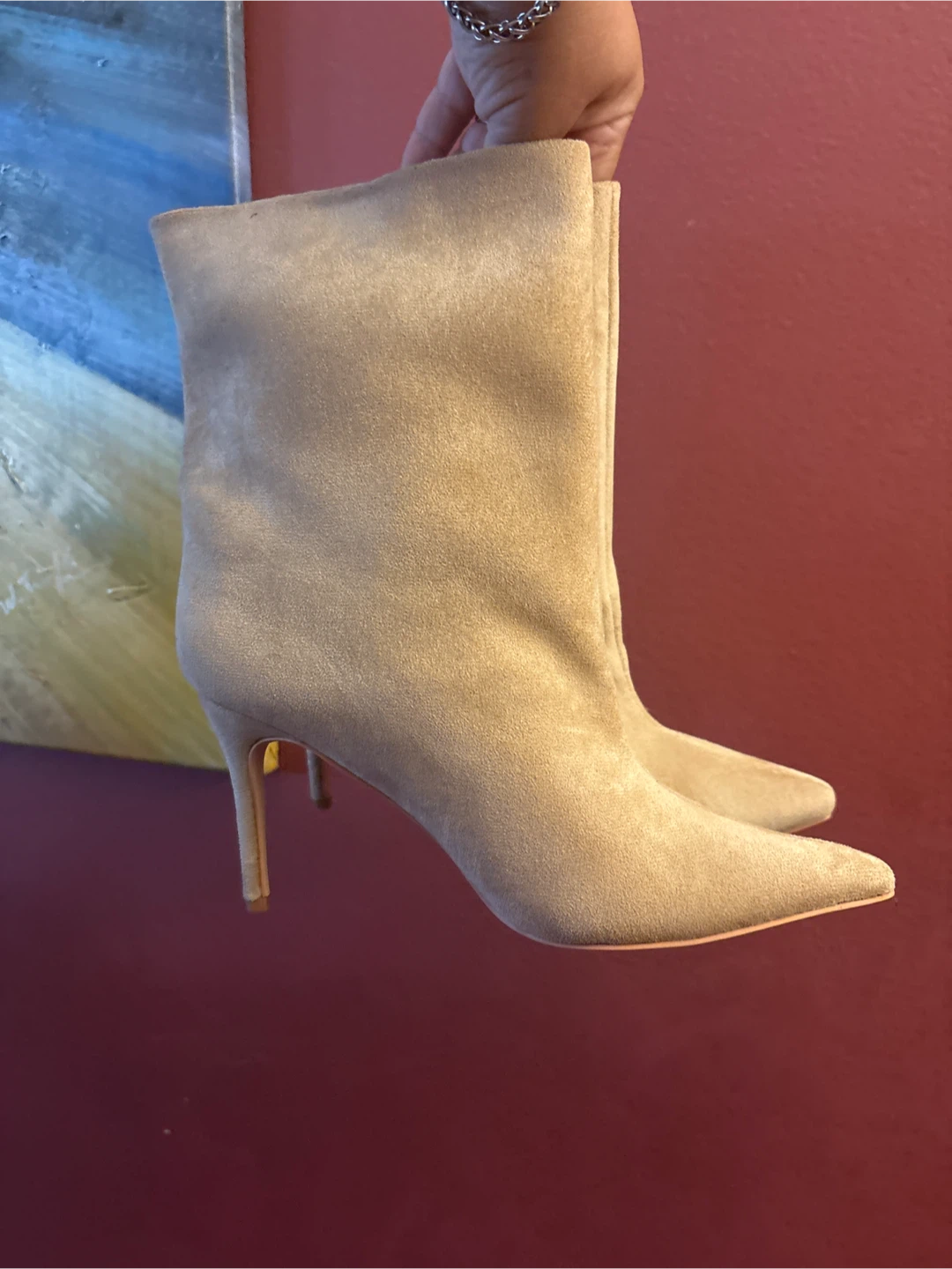 NEW Women's Tan Suede Ankle Boots size 9