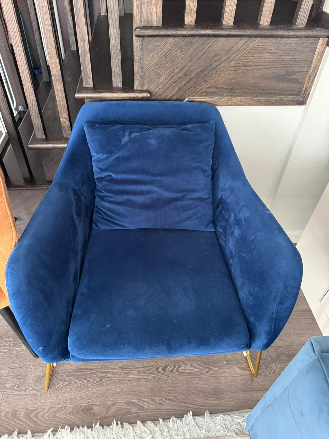 Accent Chair - Brown and blue Velvet - photo 3