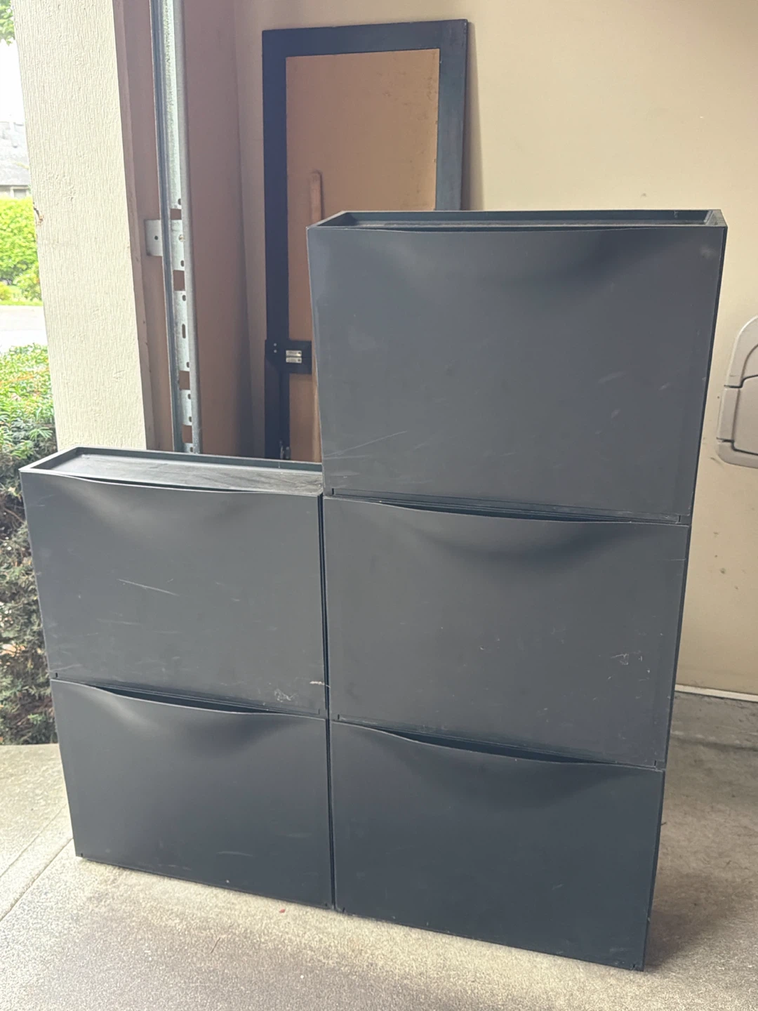Set of 5 Black Storage Cubes with Flip Doors - photo 2