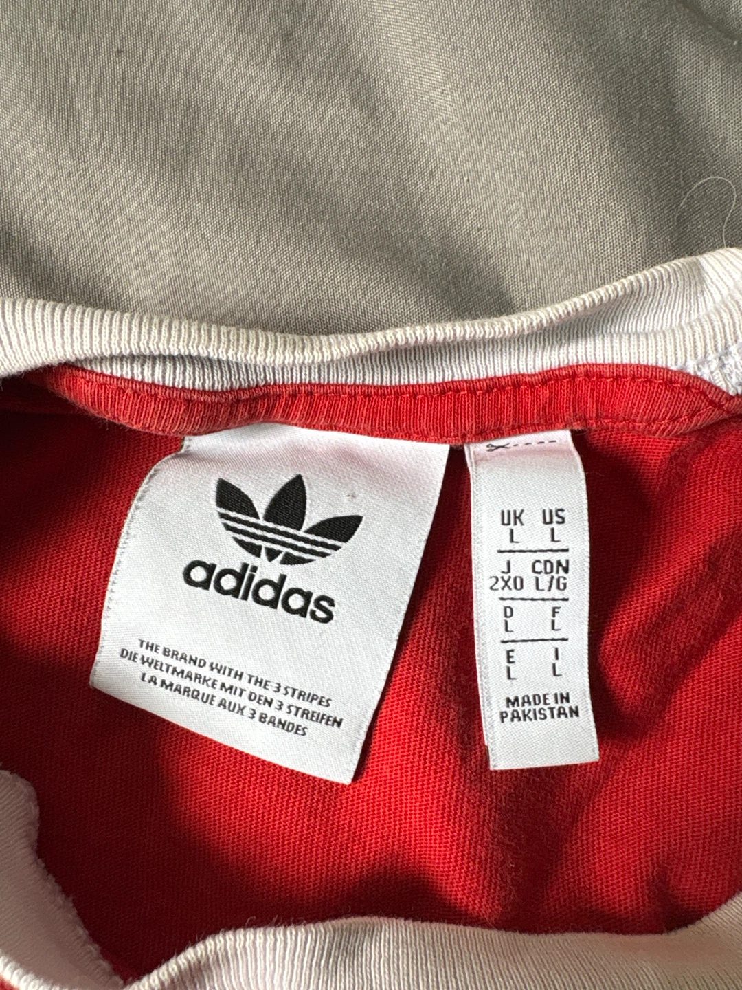 Adidas Red 3-Stripes T-Shirt Large - photo 3