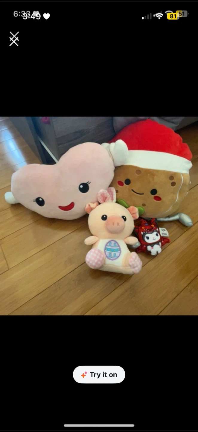 Plush Toys - Heart, Pig, and Character