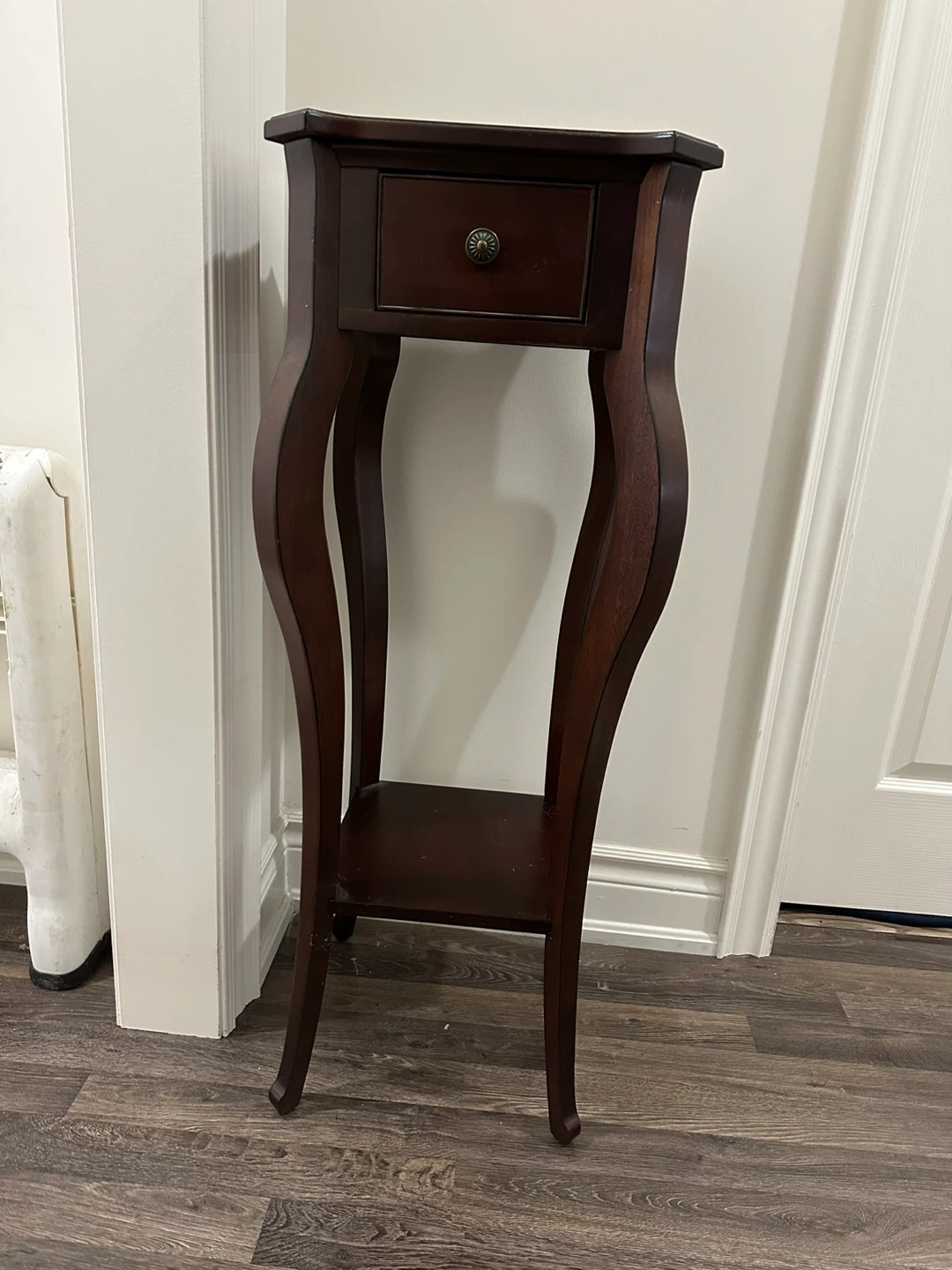Dark Wood Accent Table with Drawer
