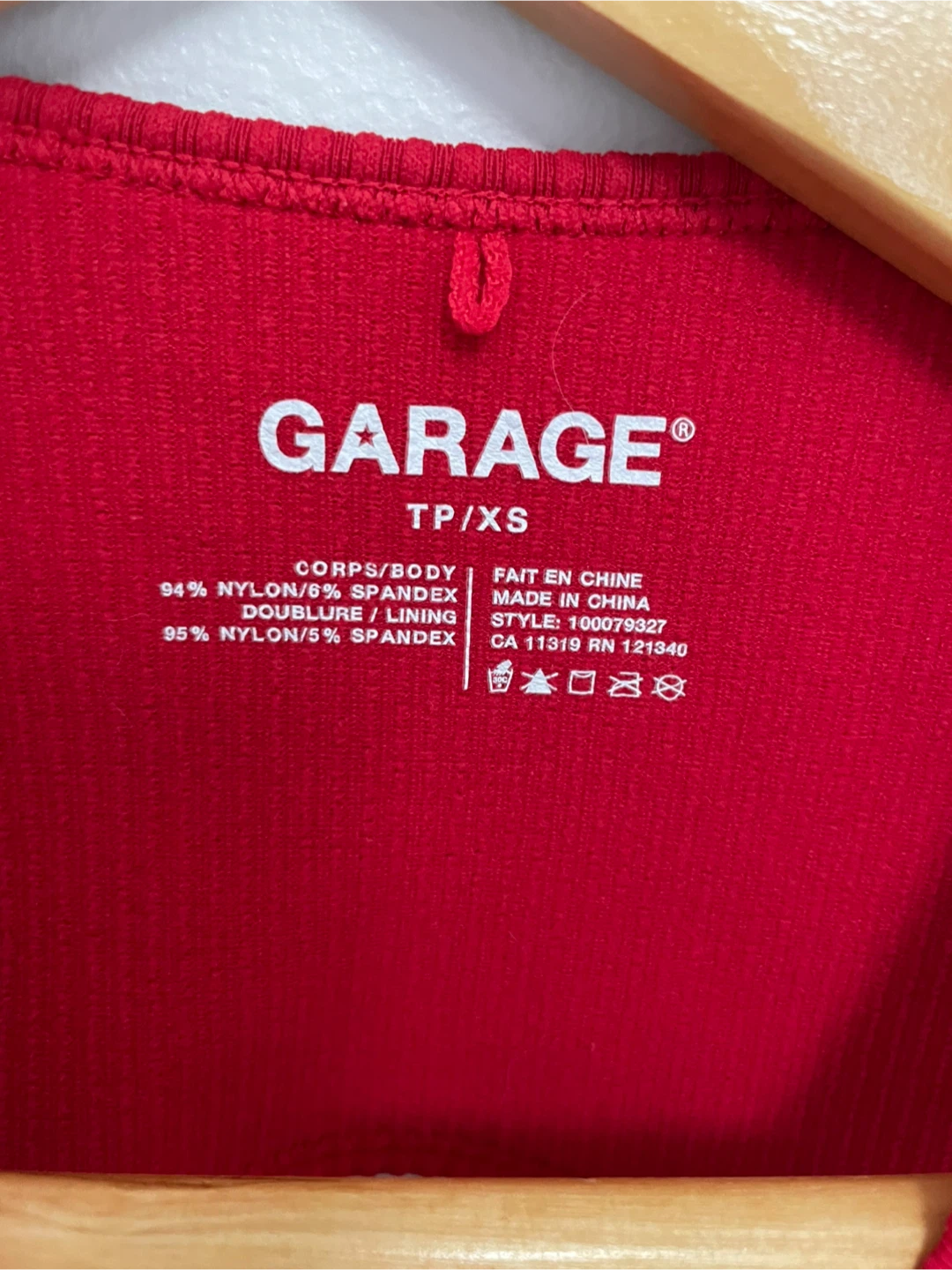GARAGE | XS Red Layered Cutout Ribbed Crop Top - photo 3