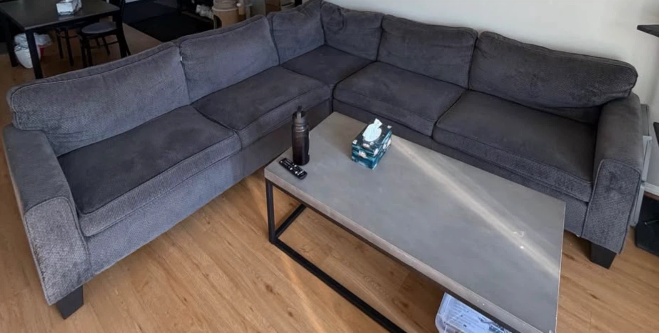 Grey Sectional Sofa - 8 ft. x 5 ft. 4 inch