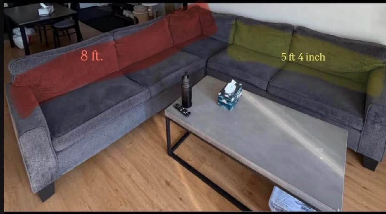 Grey Sectional Sofa - 8 ft. x 5 ft. 4 inch - photo 2