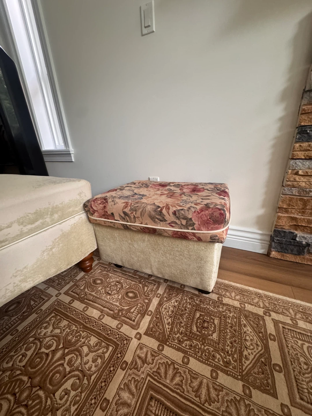 Floral Print Sofa and Chair Set with Ottoman - photo 3