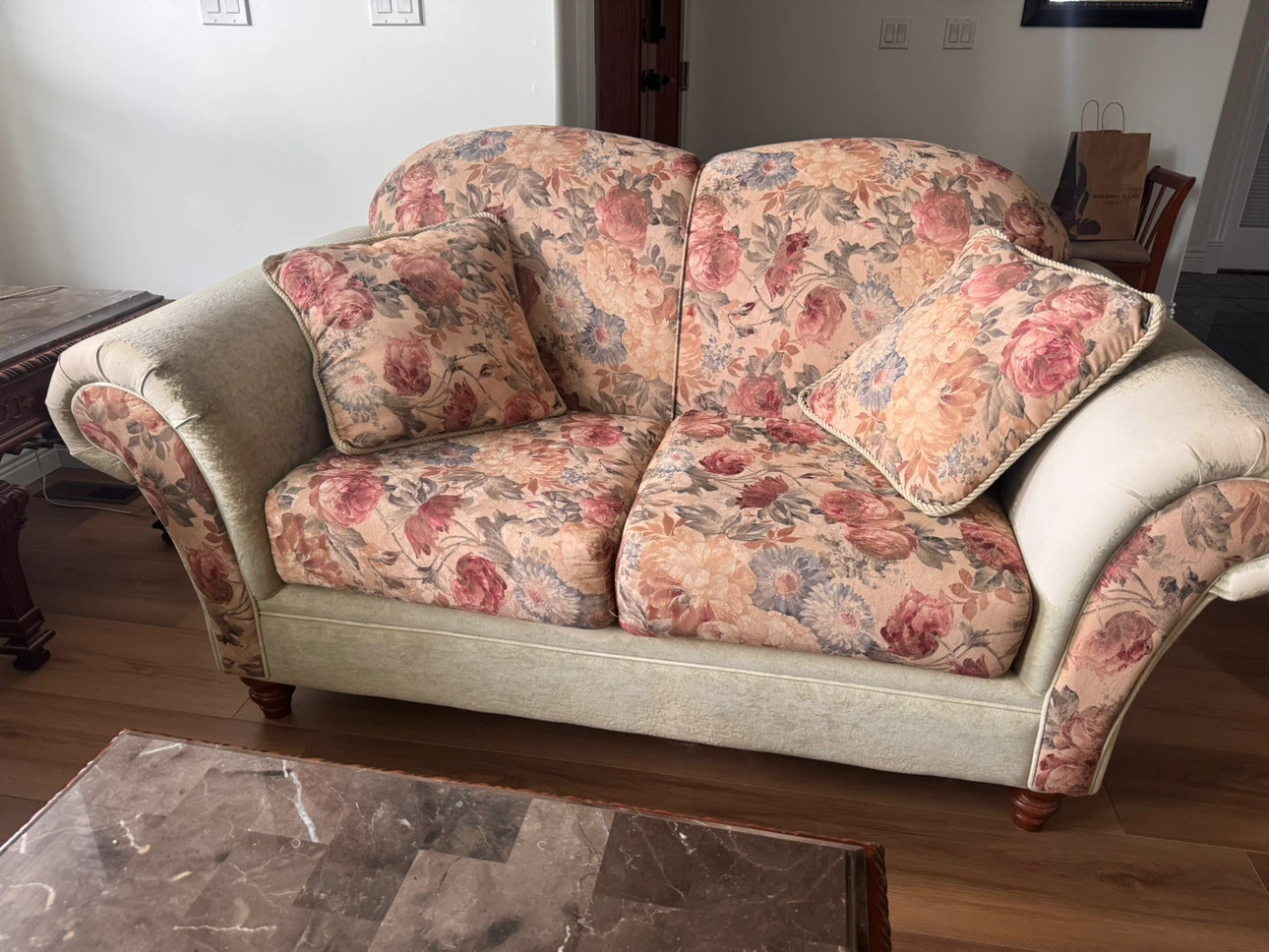 Floral Print Sofa and Chair Set with Ottoman - photo 5