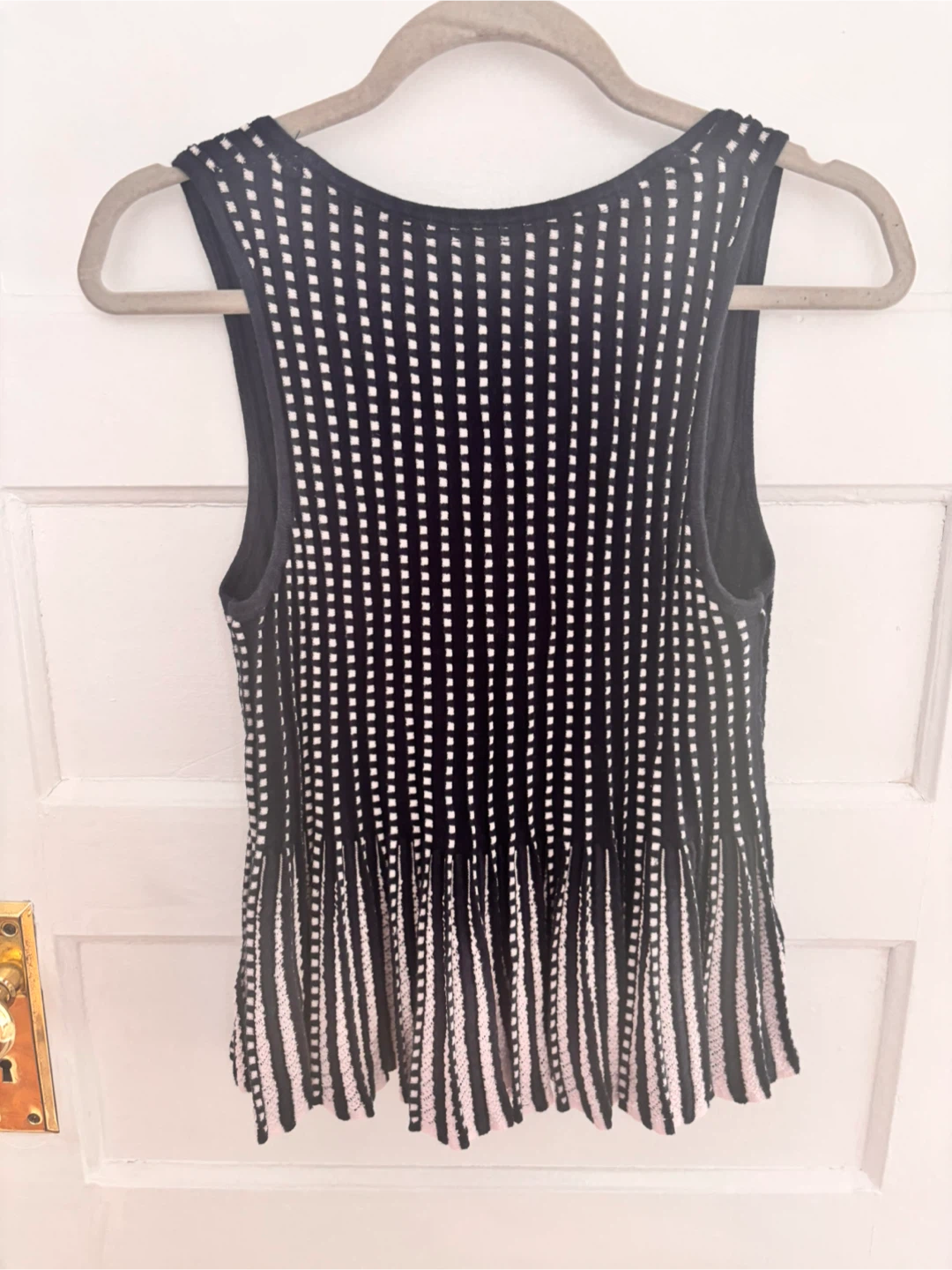 Moth Tank Top XS Navy Pink Knit Pleated - photo 2