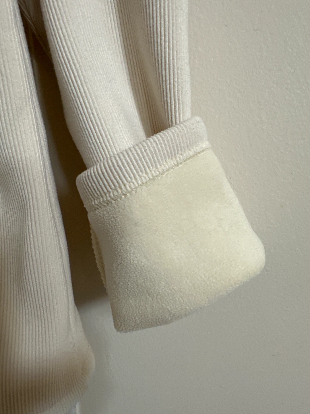 Cream Ribbed Long Sleeve Top - photo 4