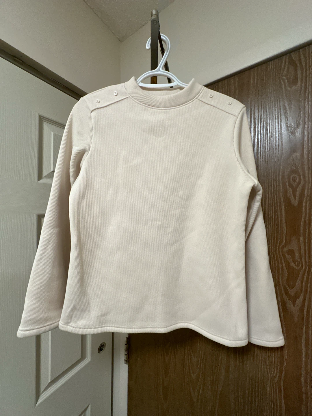 Cream Ribbed Long Sleeve Top - photo 5