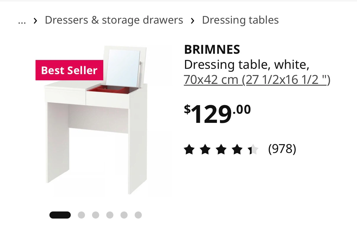 IKEA MALM Dressing Table