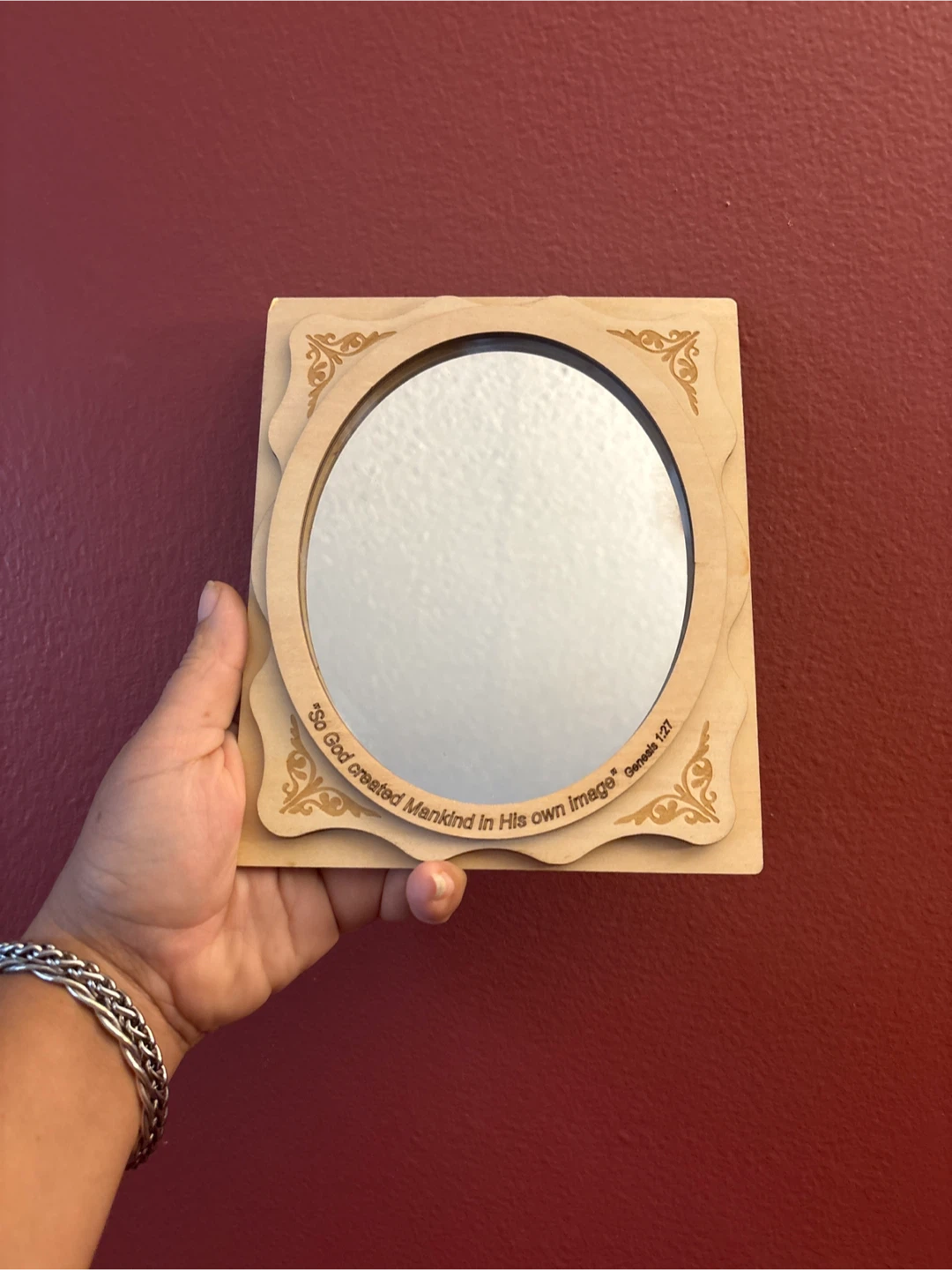 NEW Beautiful Handmade Decorative Mirror with Bible Verse