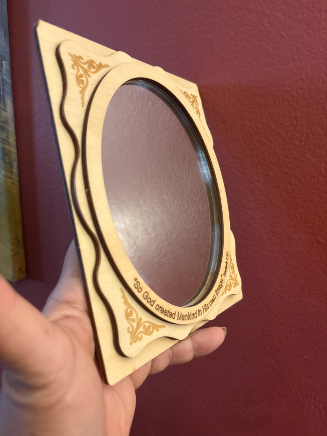 NEW Beautiful Handmade Decorative Mirror with Bible Verse - photo 2