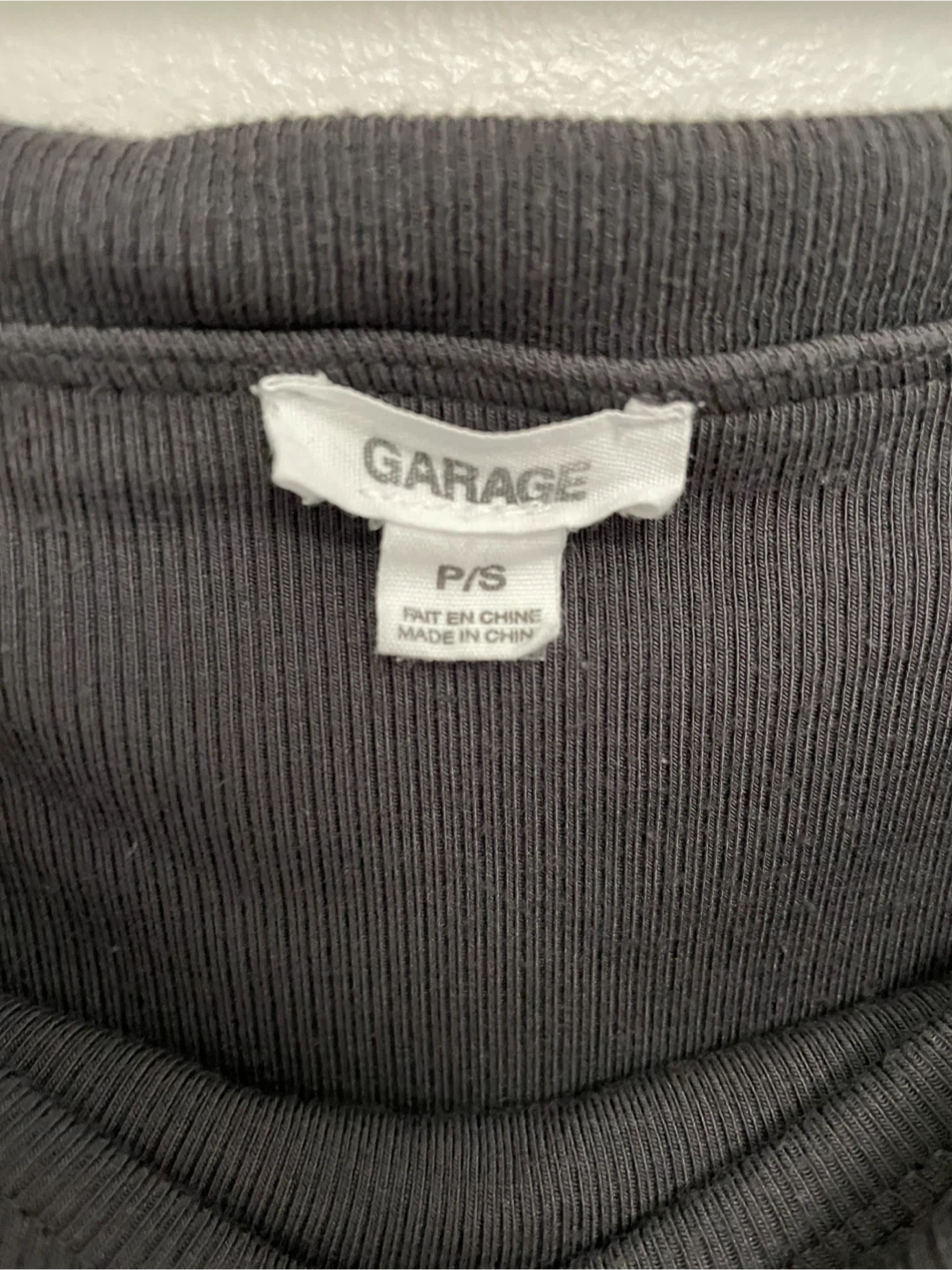 GARAGE | S Grey Fold-Over Off-the-Shoulder Cropped Top - photo 2