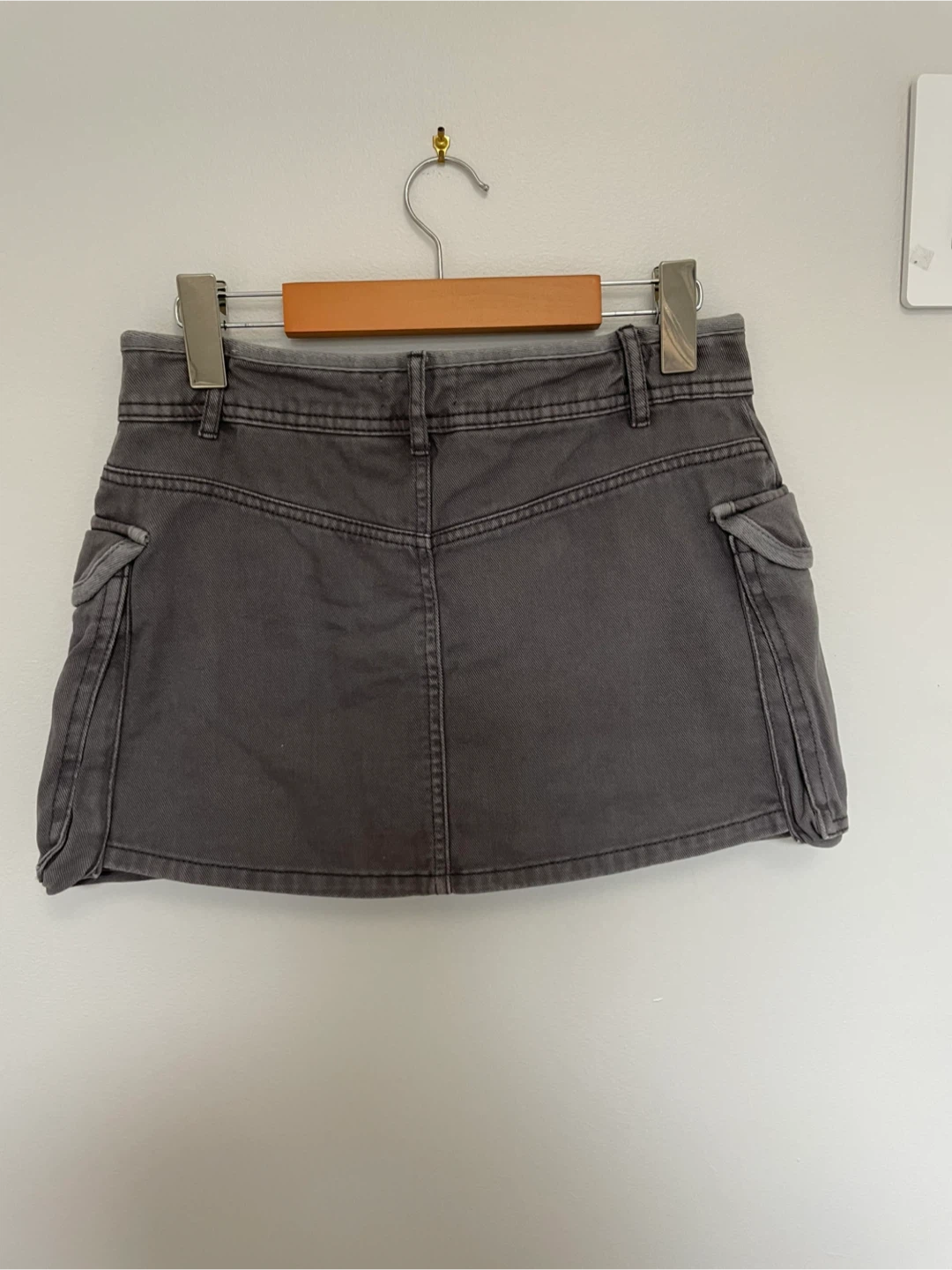 GARAGE | XXS Grey Denim Cargo Mini Skirt - photo 2