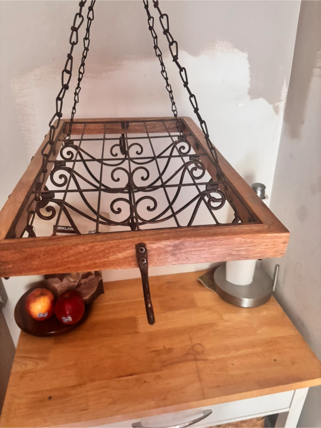 Hanging Pot Rack with Wooden Frame - photo 2