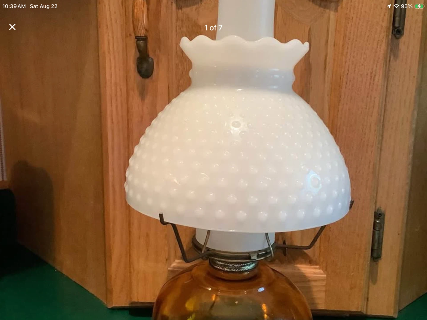 Vt Kersosene/Oil Eagle Lamp w Hobnail Shade 🐞