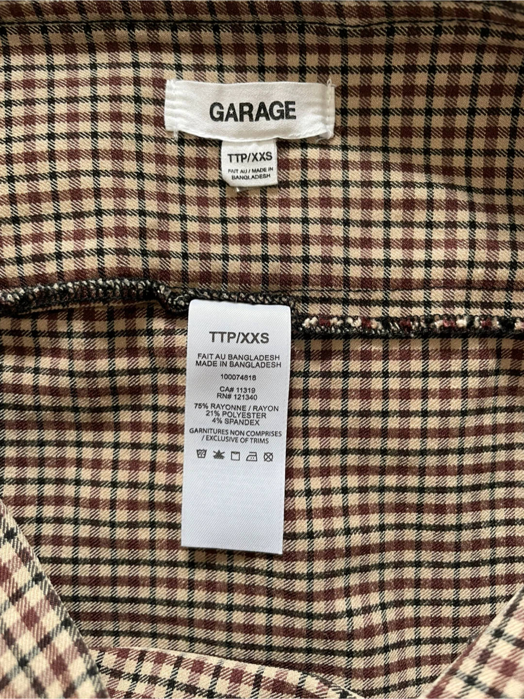 GARAGE | XXS Brown Plaid Pencil Skirt - photo 3