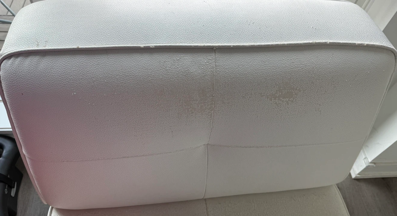 White Faux Leather Sectional Seat