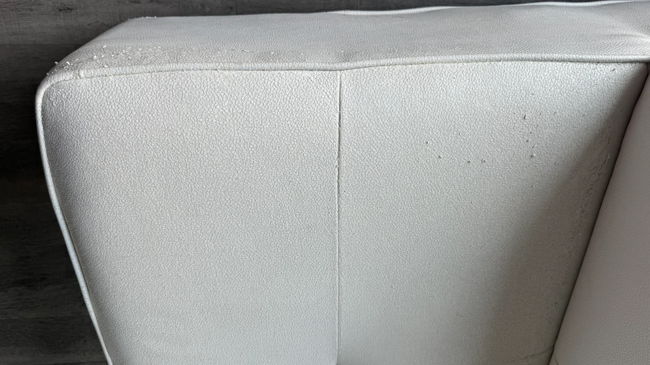 White Faux Leather Sectional Seat - photo 2