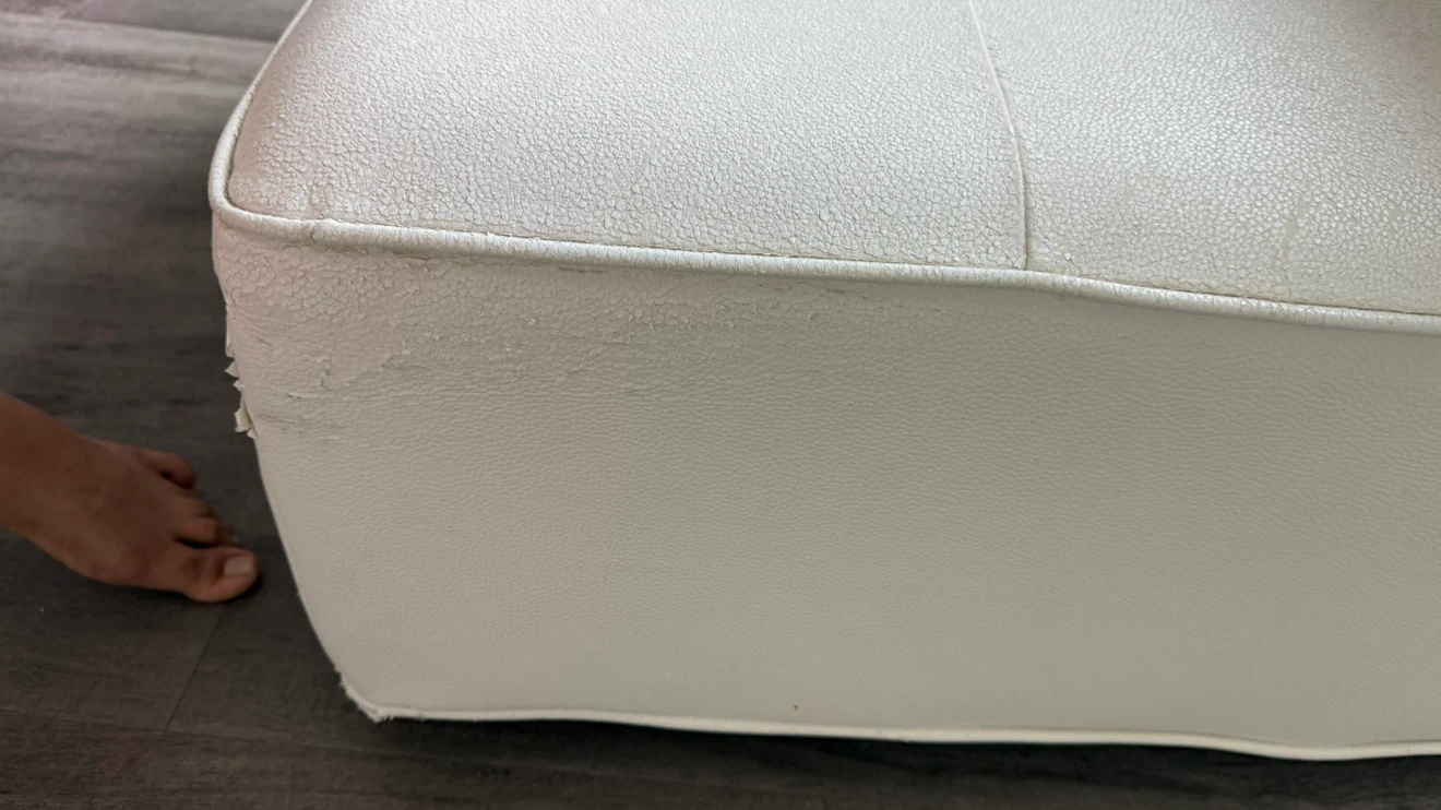 White Faux Leather Sectional Seat - photo 3