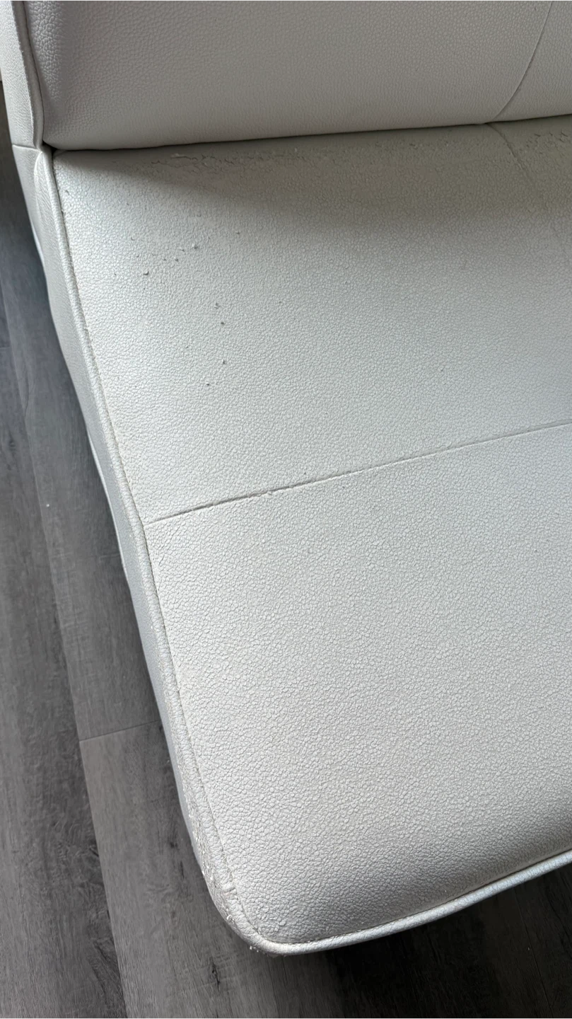 White Faux Leather Sectional Seat - photo 5