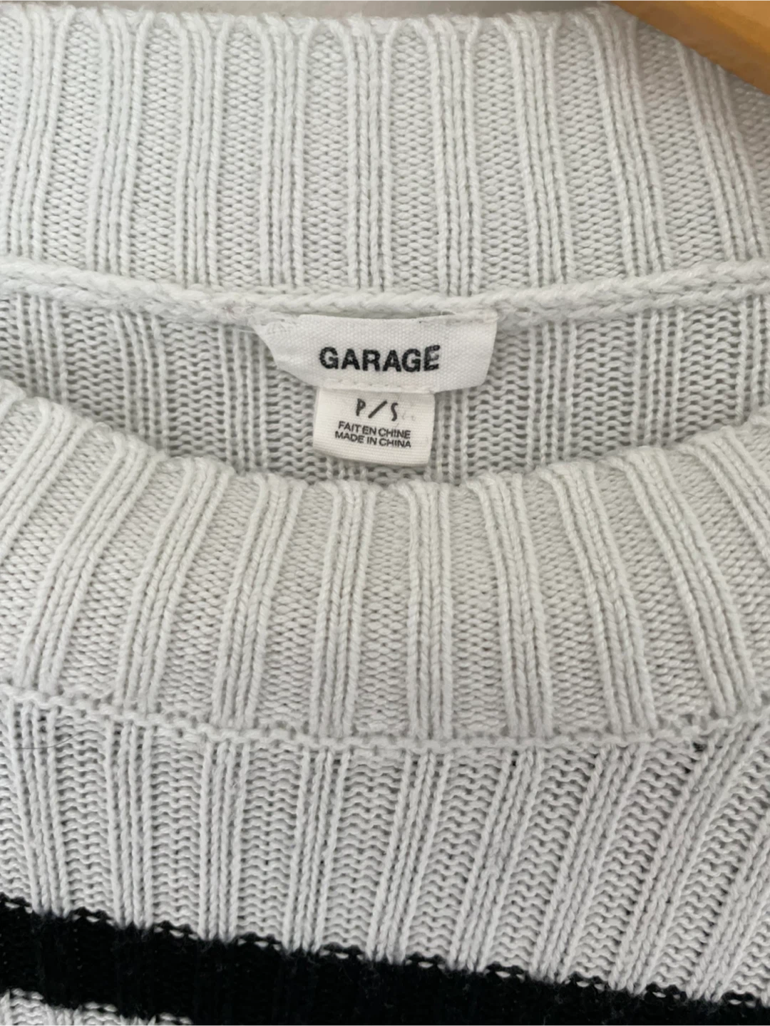 GARAGE | S Loose Striped Cropped Sweater - photo 2