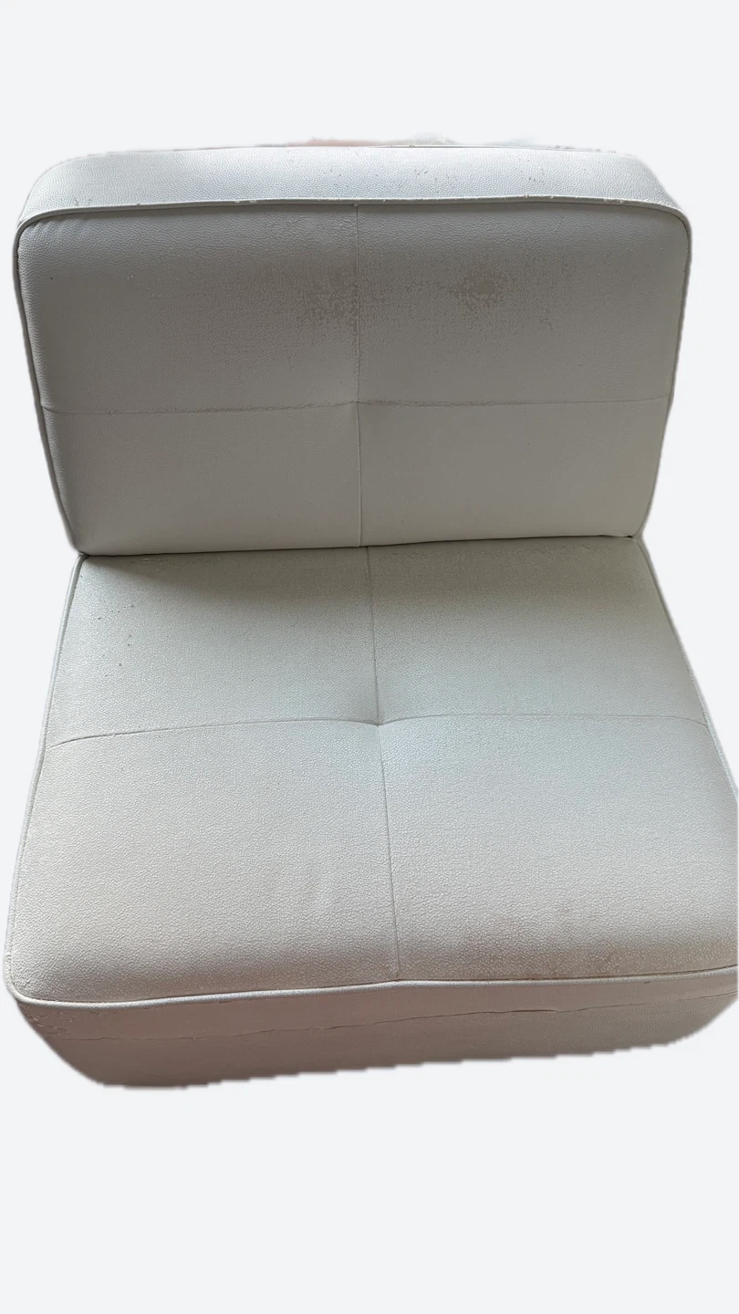 White Faux Leather Sectional Seat - photo 4