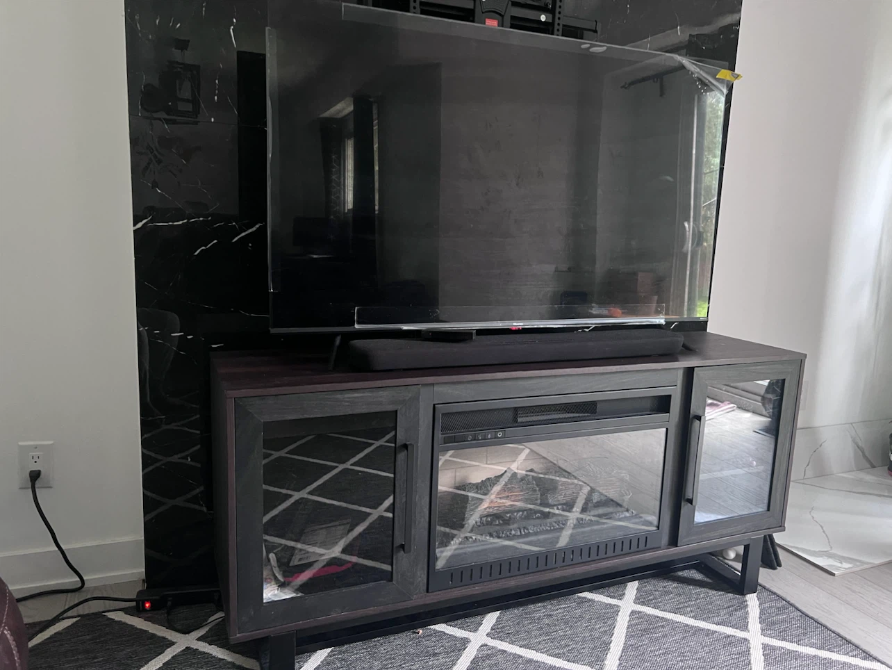 Entertainment Unit with Electric Fireplace