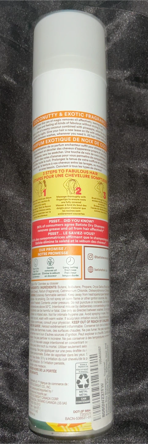 Batiste Tropical Dry Shampoo Coconut & Exotic Fragrance - photo 2