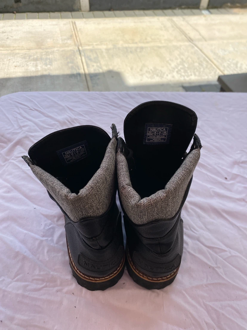 Nautica Black Lace-Up Boots