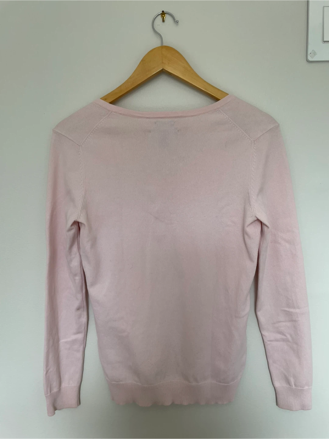 TOMMY HILFIGER | S Light Pink Cotton Blend V-Neck Sweater - photo 2