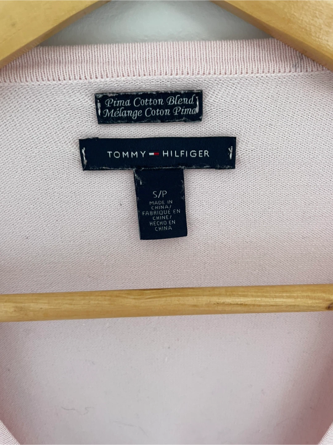 TOMMY HILFIGER | S Light Pink Cotton Blend V-Neck Sweater - photo 3