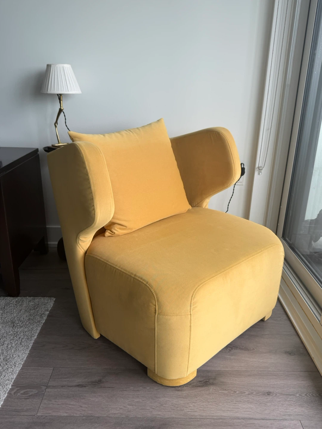 Yellow Accent Chair with Pillow - photo 2