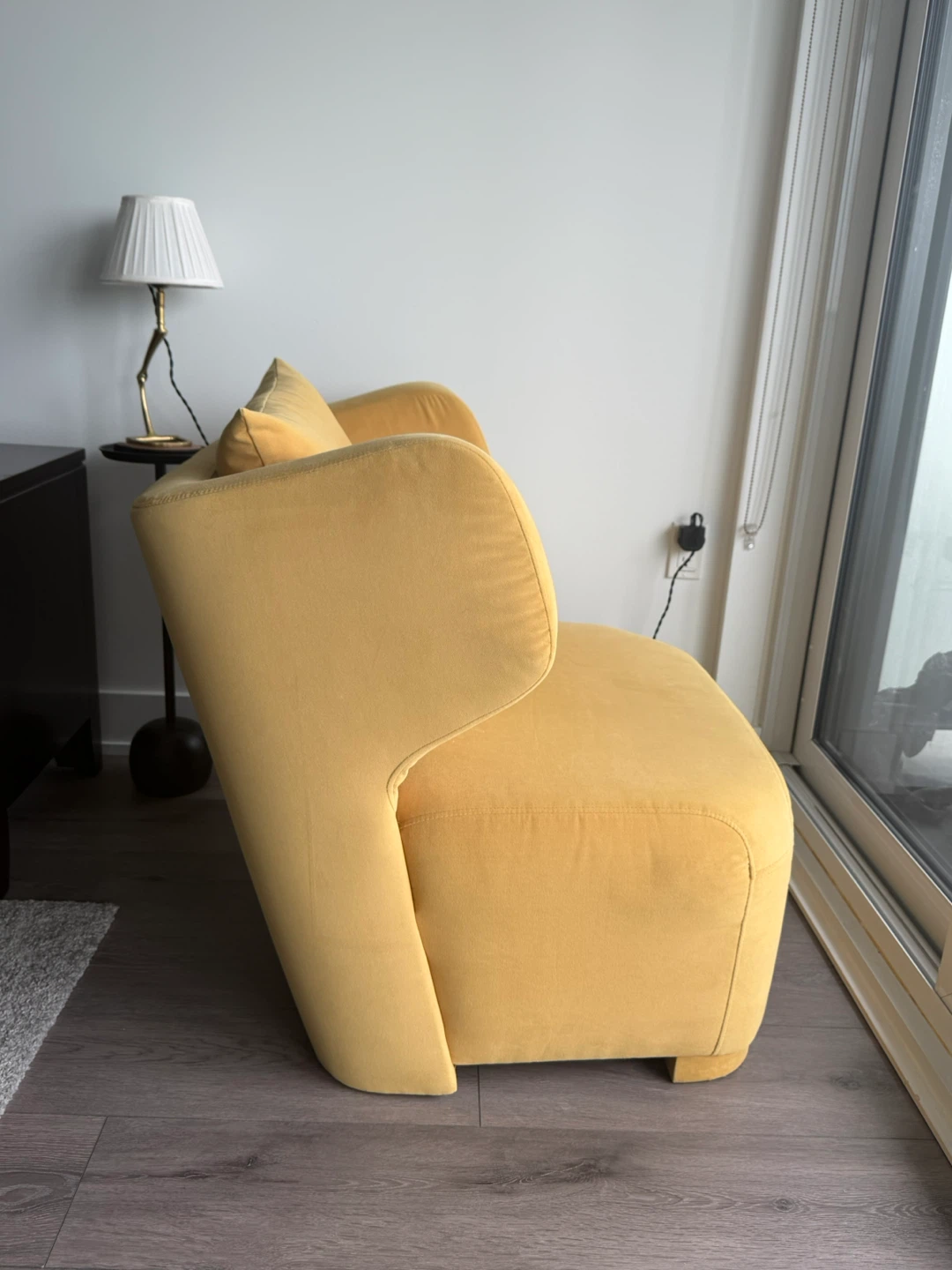 Yellow Accent Chair with Pillow - photo 3
