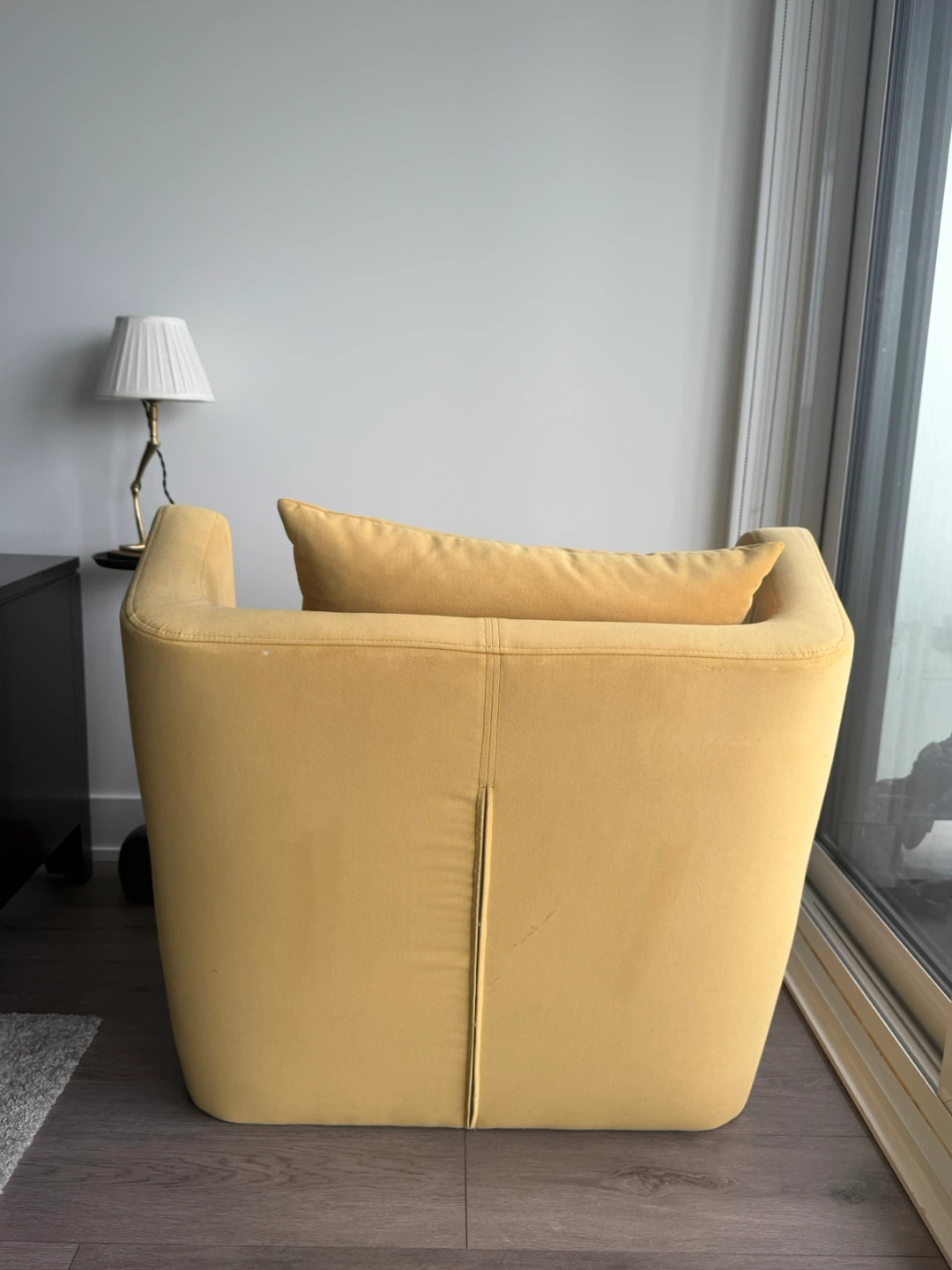 Yellow Accent Chair with Pillow - photo 4