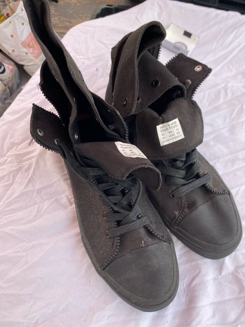 Black High Top Canvas Sneakers - photo 2