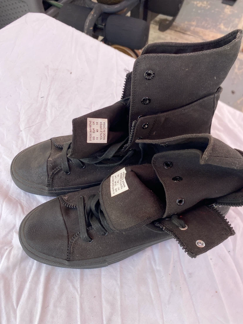Black High Top Canvas Sneakers - photo 3