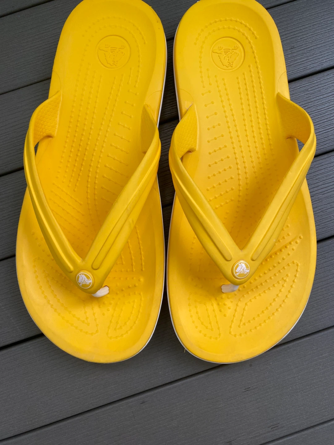 New Crocs Yellow Flip Flops, Unisex W9/M7 - photo 2