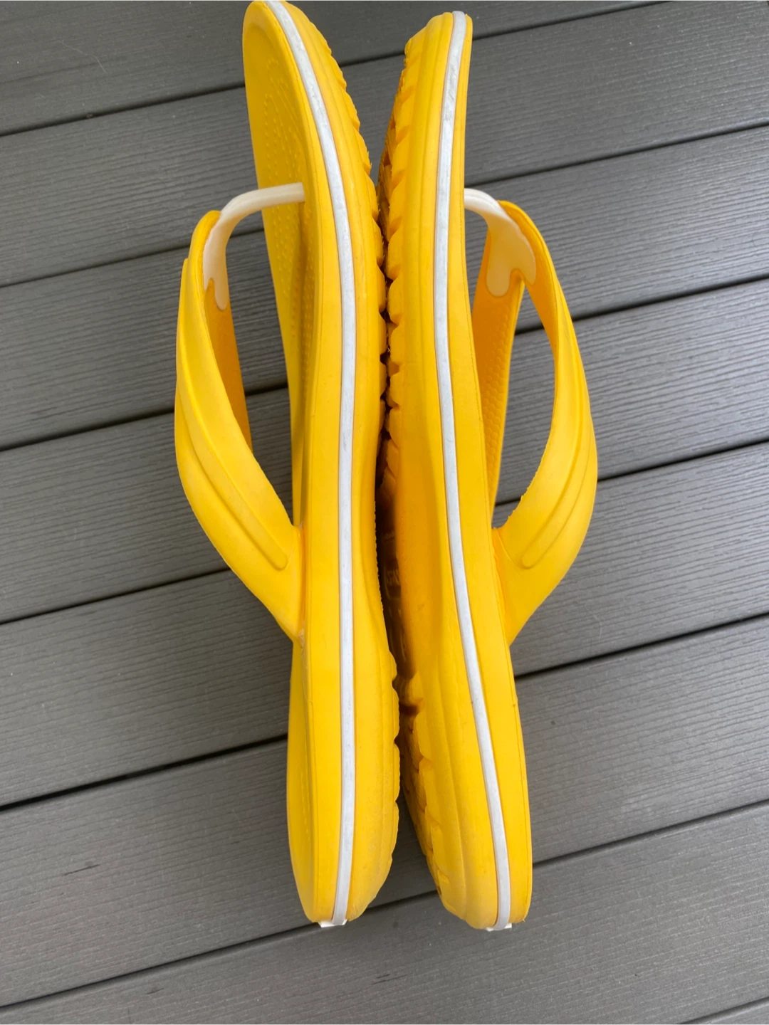 New Crocs Yellow Flip Flops, Unisex W9/M7 - photo 4