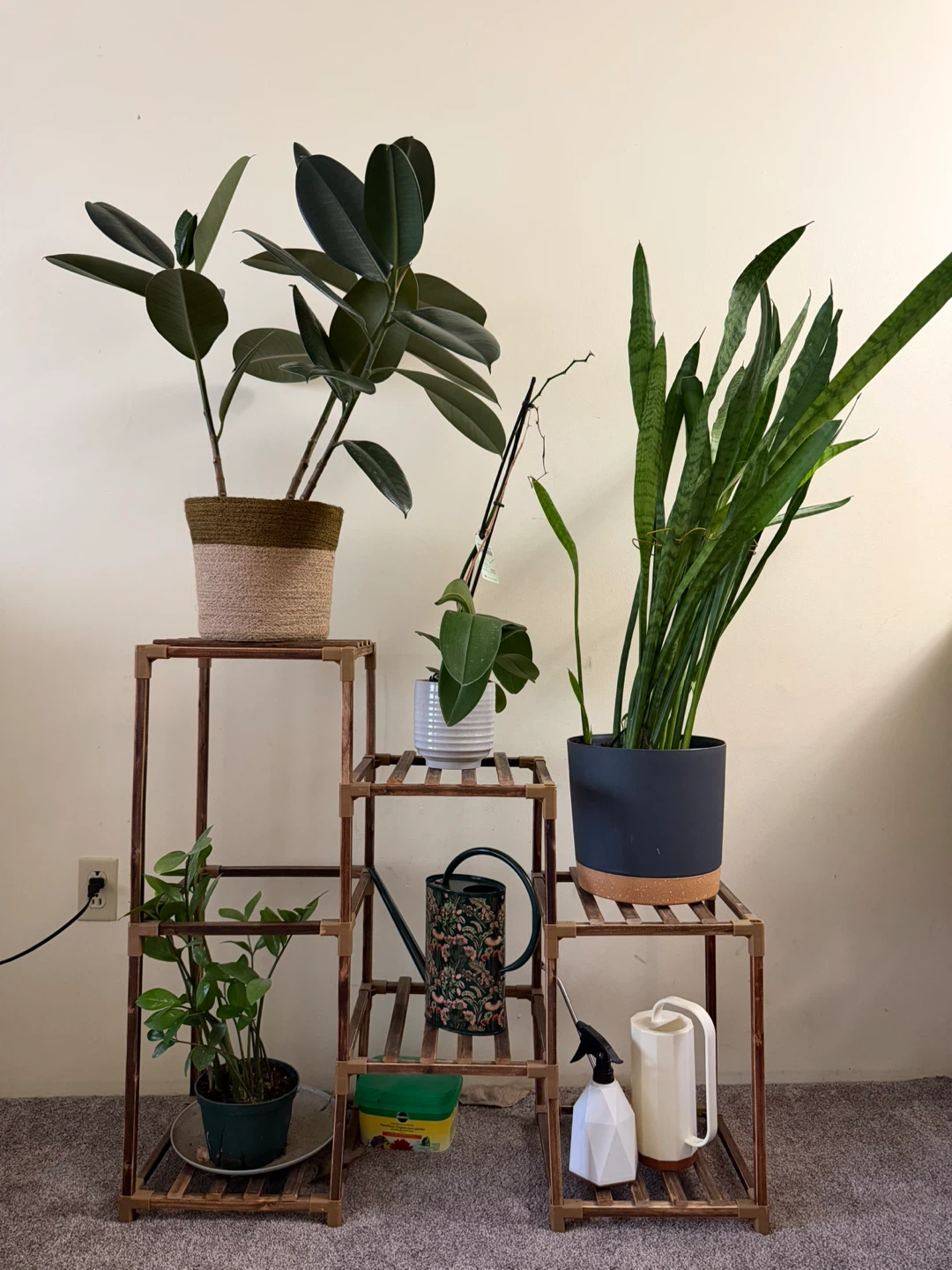 Bamworld Plant Stand Indoor Corner Plant Shelf