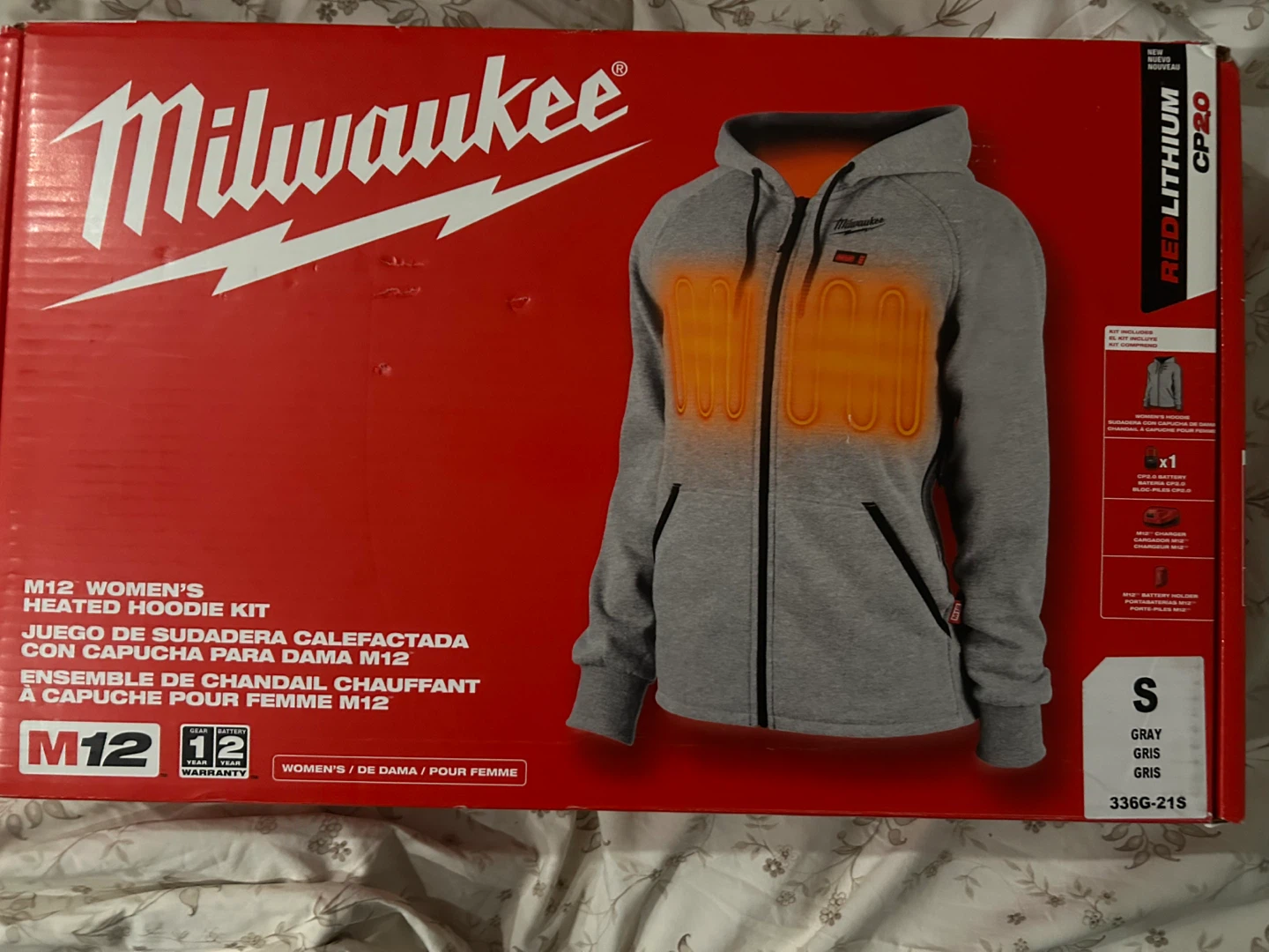 Milwaukee M12 Women's Heated Hoodie Kit - Grey - Size S