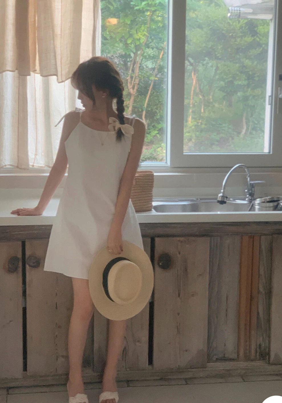 White Spaghetti Strap Mini Dress