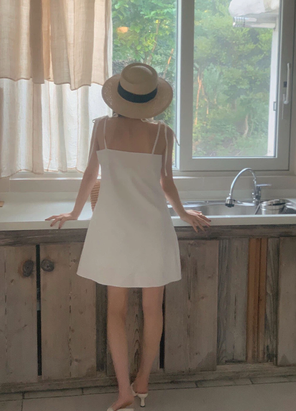 White Spaghetti Strap Mini Dress - photo 3